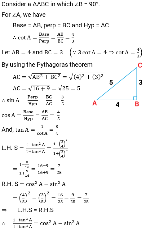 NCERT Solution For Class 10, Maths, Chapter 8, Introduction To Trigonometry, Ex. 8.1, Q. 8