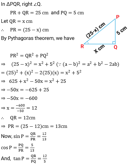 NCERT Solution For Class 10, Maths, Chapter 8, Introduction To Trigonometry, Ex. 8.1, Q. 10