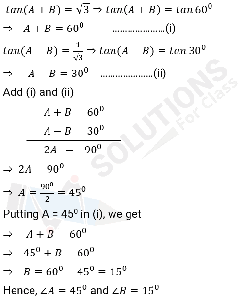 NCERT Solution For Class 10, Maths, Chapter 8, Introduction To Trigonometry, Ex. 8.2, Q. 3
