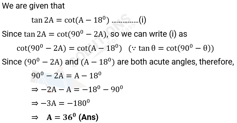 NCERT Solution For Class 10, Maths, Chapter 8, Introduction To Trigonometry, Ex. 8.3, Q. 3