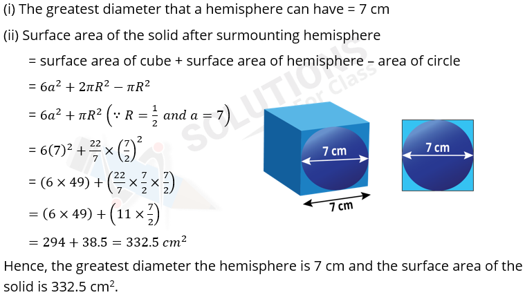 NCERT Solutions For Class 10, Maths, Chapter 13, Surface Areas And Volumes, Exercise 13.1 Q. 4