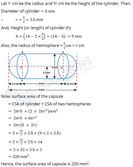 NCERT Solutions For Class 10, Maths, Chapter 13, Surface Areas And Volumes, Exercise 13.1 Q. 6