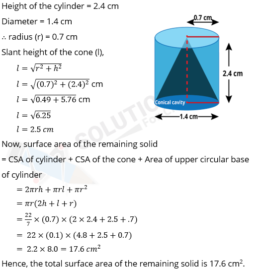 NCERT Solutions For Class 10, Maths, Chapter 13, Surface Areas And Volumes, Exercise 13.1 Q. 8