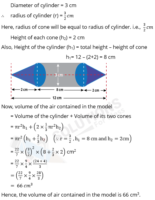NCERT Solutions For Class 10, Maths, Chapter 13, Surface Areas And Volumes, Exercise 13.2 Q. 2