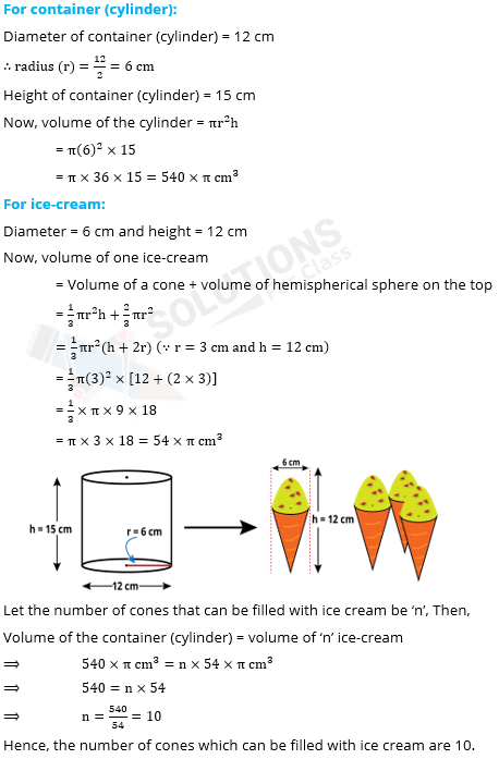 NCERT Solutions For Class 10, Maths, Chapter 13, Surface Areas And Volumes, Exercise 13.3 Q. 5