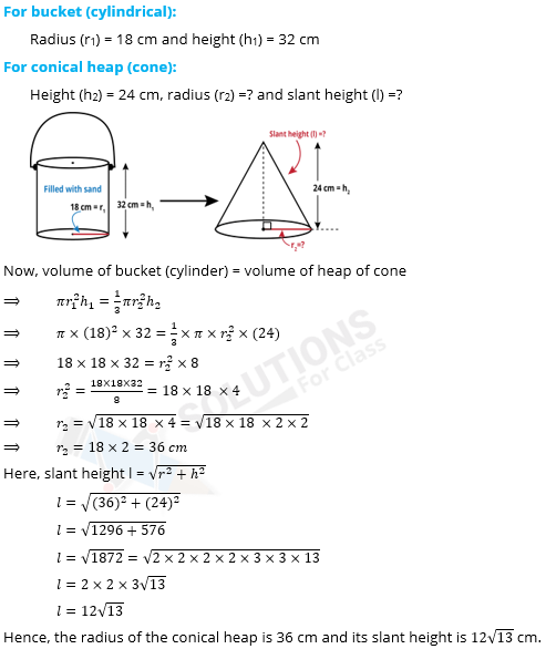 NCERT Solutions For Class 10, Maths, Chapter 13, Surface Areas And Volumes, Exercise 13.3 Q. 7