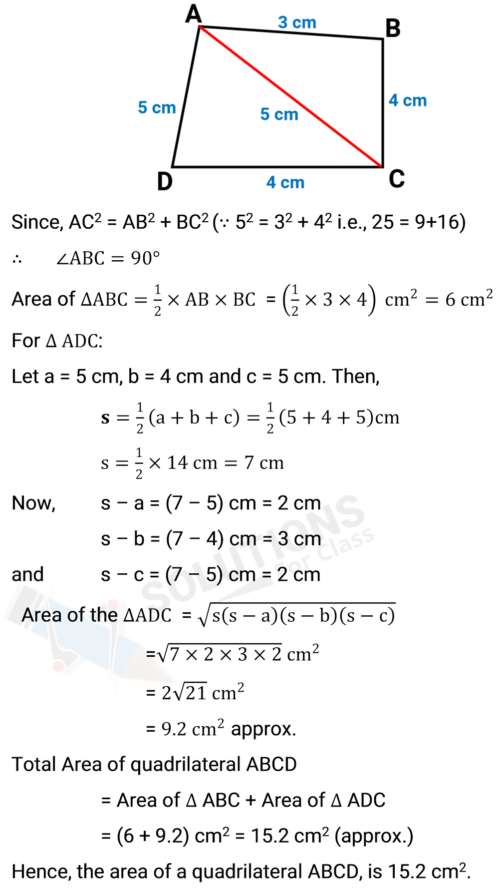 NCERT Solutions for Class 9 Maths Chapter 12 Herons Formula Ex 12.2 Q.2