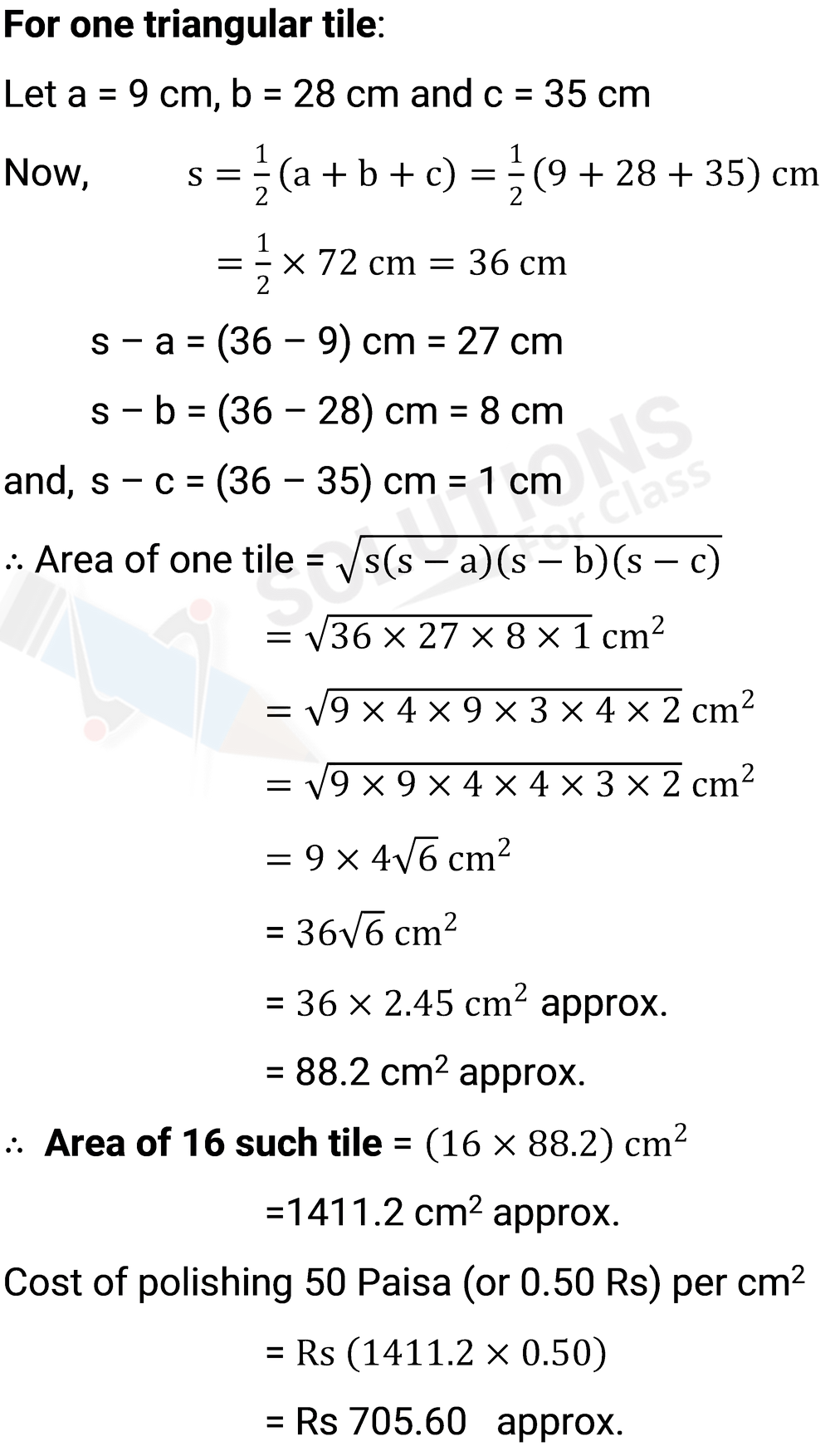NCERT Solutions for Class 9 Maths Chapter 12 Herons Formula Ex 12.2 Q.8