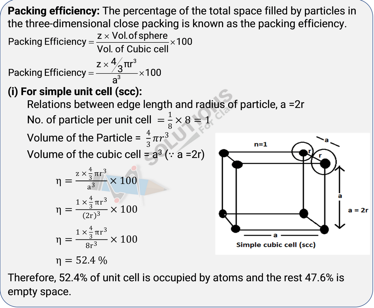 NCERT Solutions for class 12, solid state, q 1.10 (i)