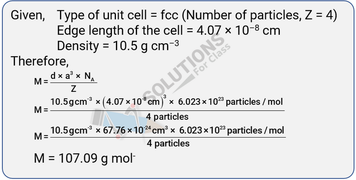 NCERT Solutions for class 12, solid state, q 1.11