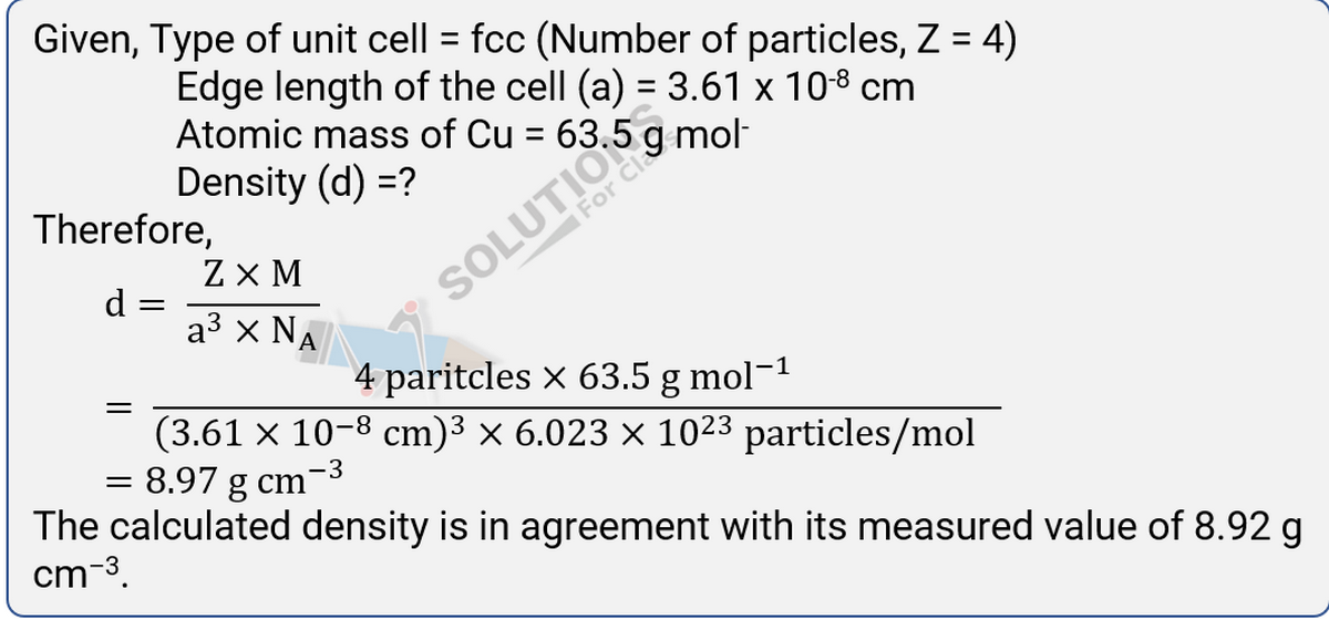 NCERT Solutions for class 12, solid state, q 1.15