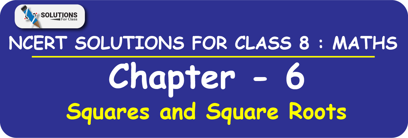 NCERT Solutions For Class 8 Chapter.6 Squares and Square Roots