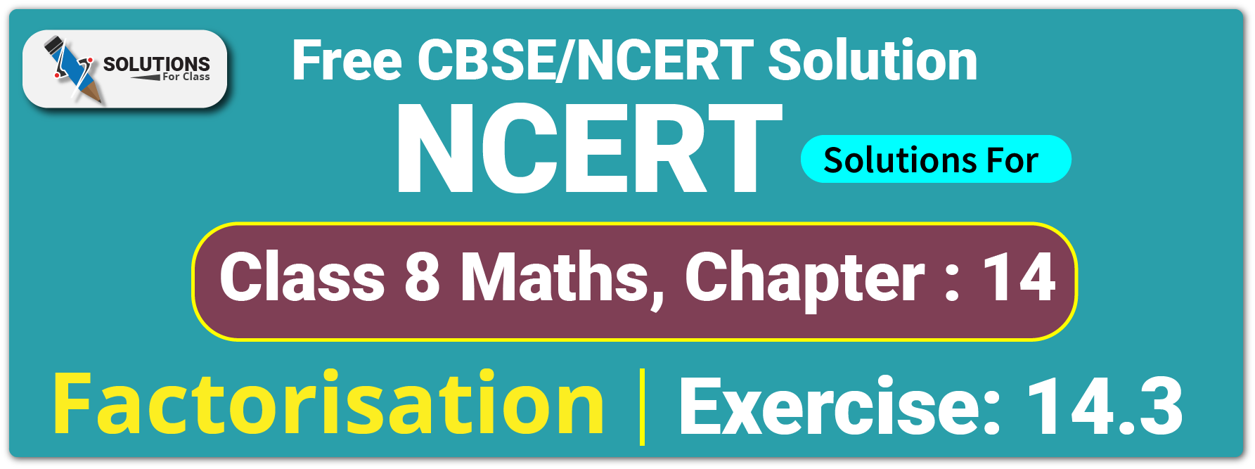 NCERT Solutions For Class 8 Chapter 14, Factorisation, Exercise14.3