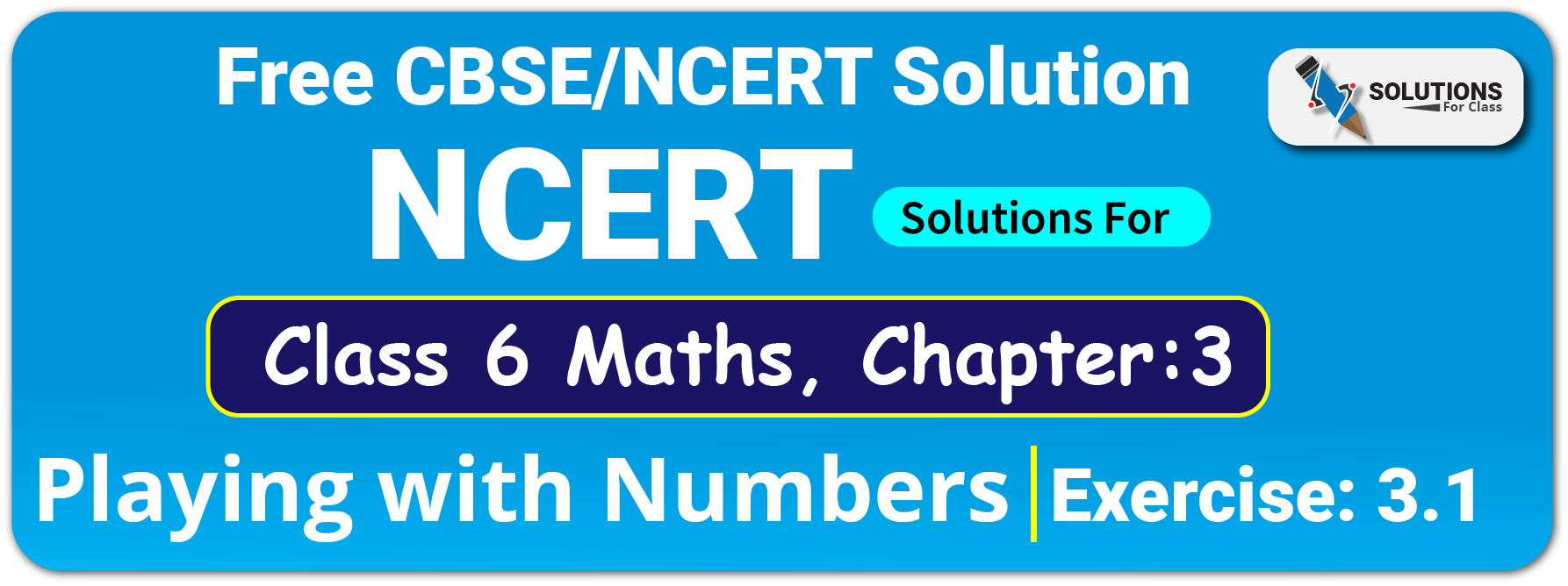 NCERT Solutions Class 6 Maths Ch. 3 Playing with Numbers Ex. 3.1