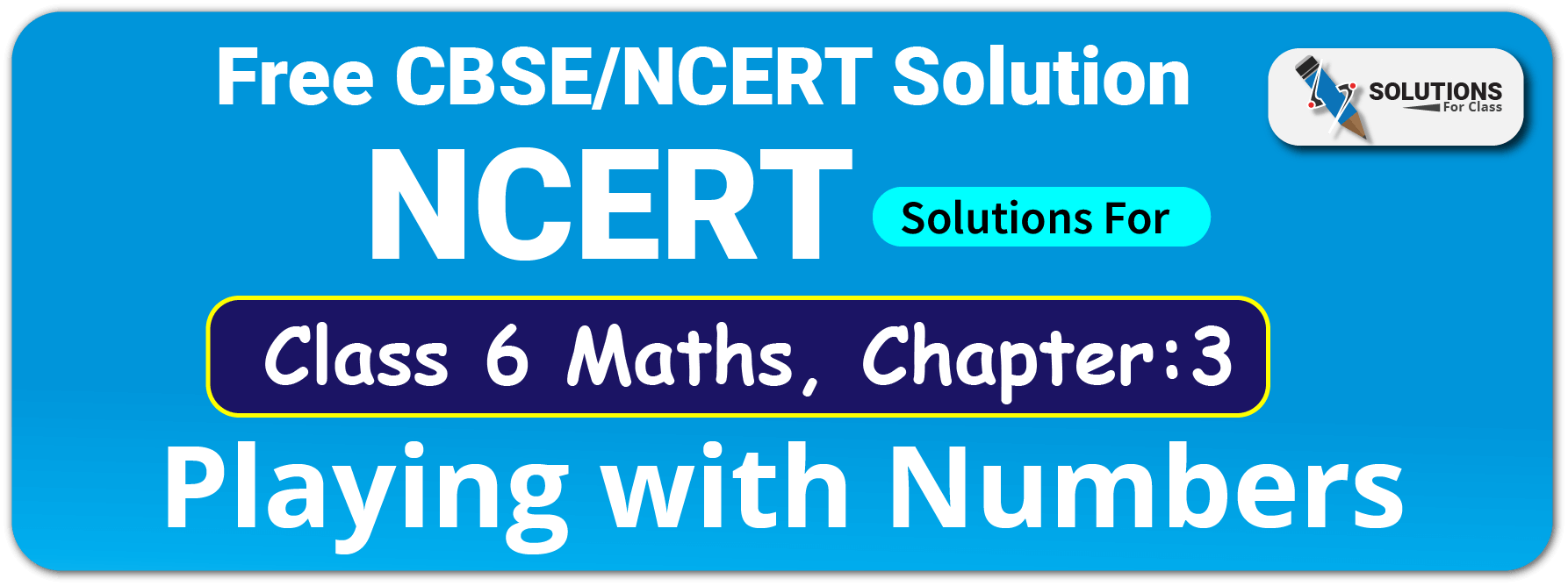 NCERT Solutions Class 6 Maths Chapter 3 Playing with Numbers