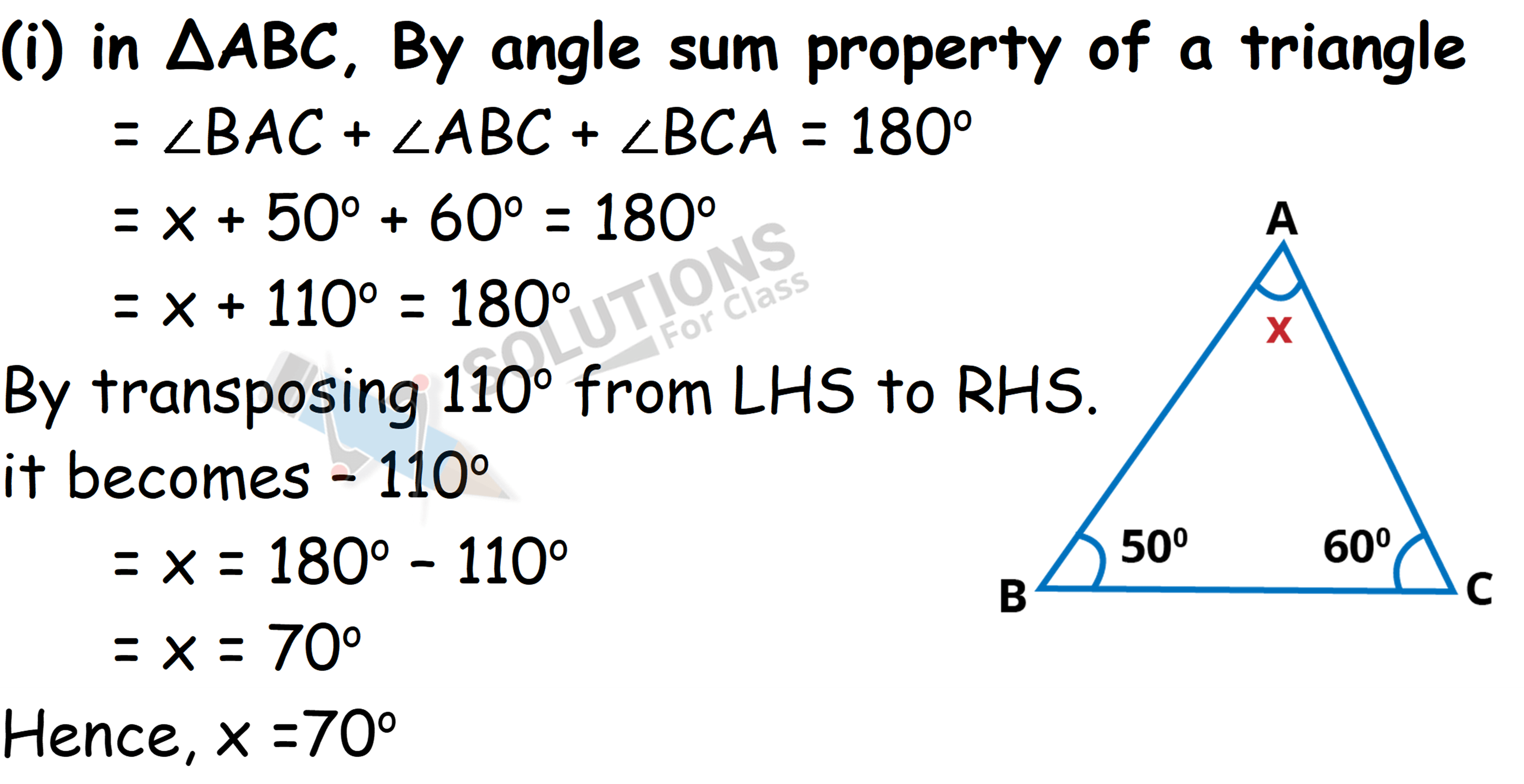 NCERT Solutions Class 7 Maths Chapter 6 The Triangle and its Properties Ex.6.3 Q.1 (i)