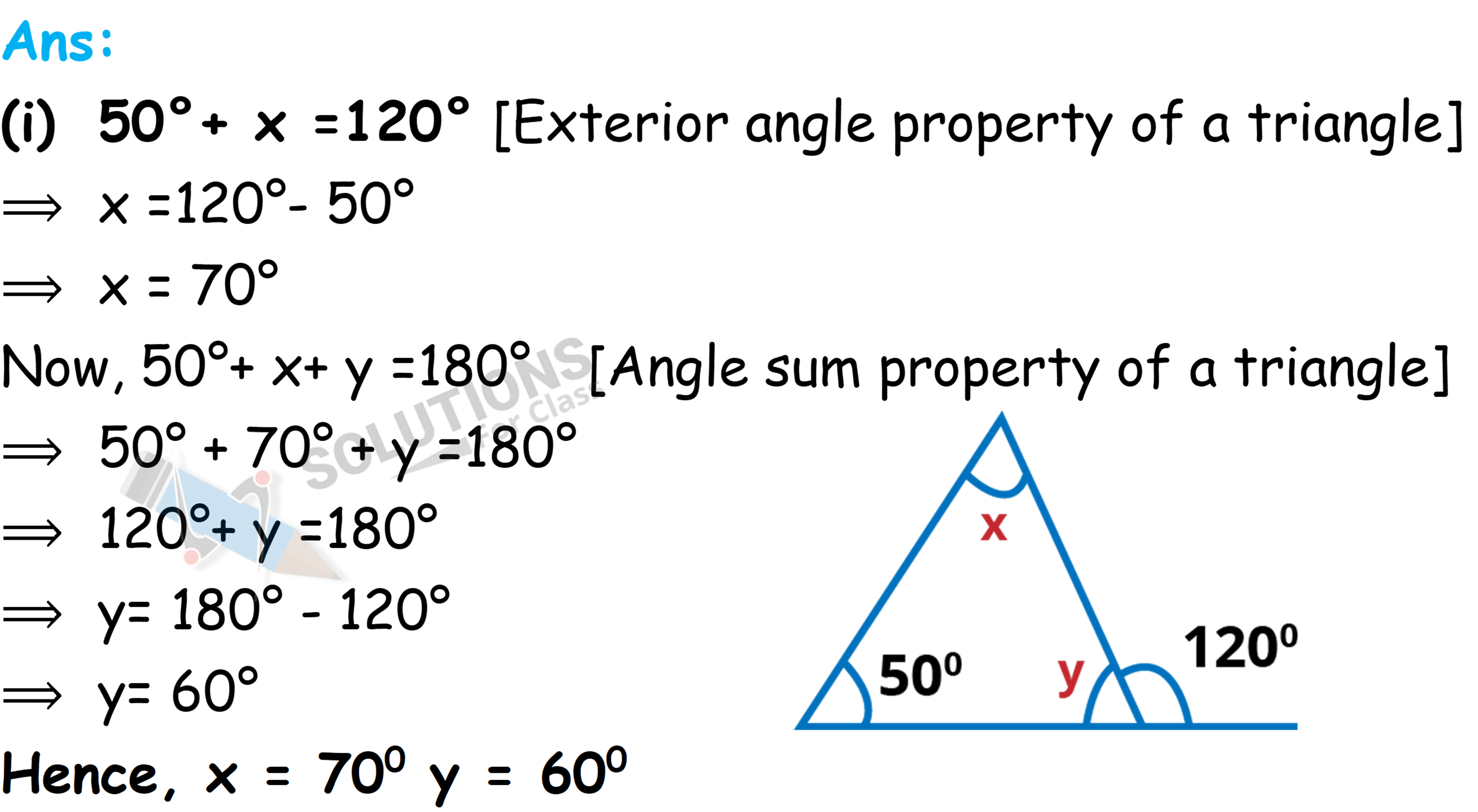 NCERT Solutions Class 7 Maths Chapter 6 The Triangle and its Properties Ex.6.3 Q.2 (i)