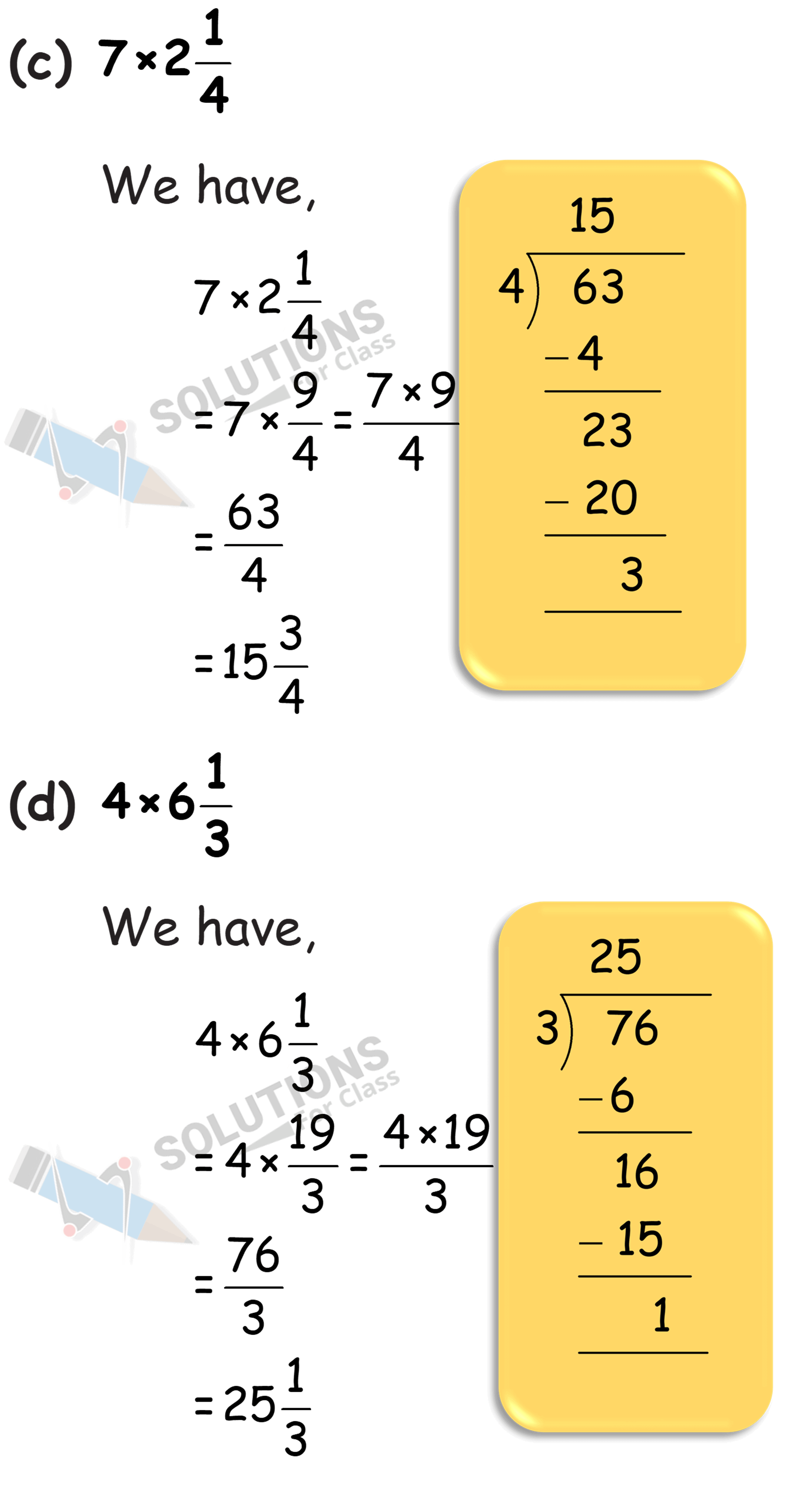 NCERT Solutions For Class 7 Chapter 2, Fractions and Decimals , Exercise 2.2, Q.6 (c-d)