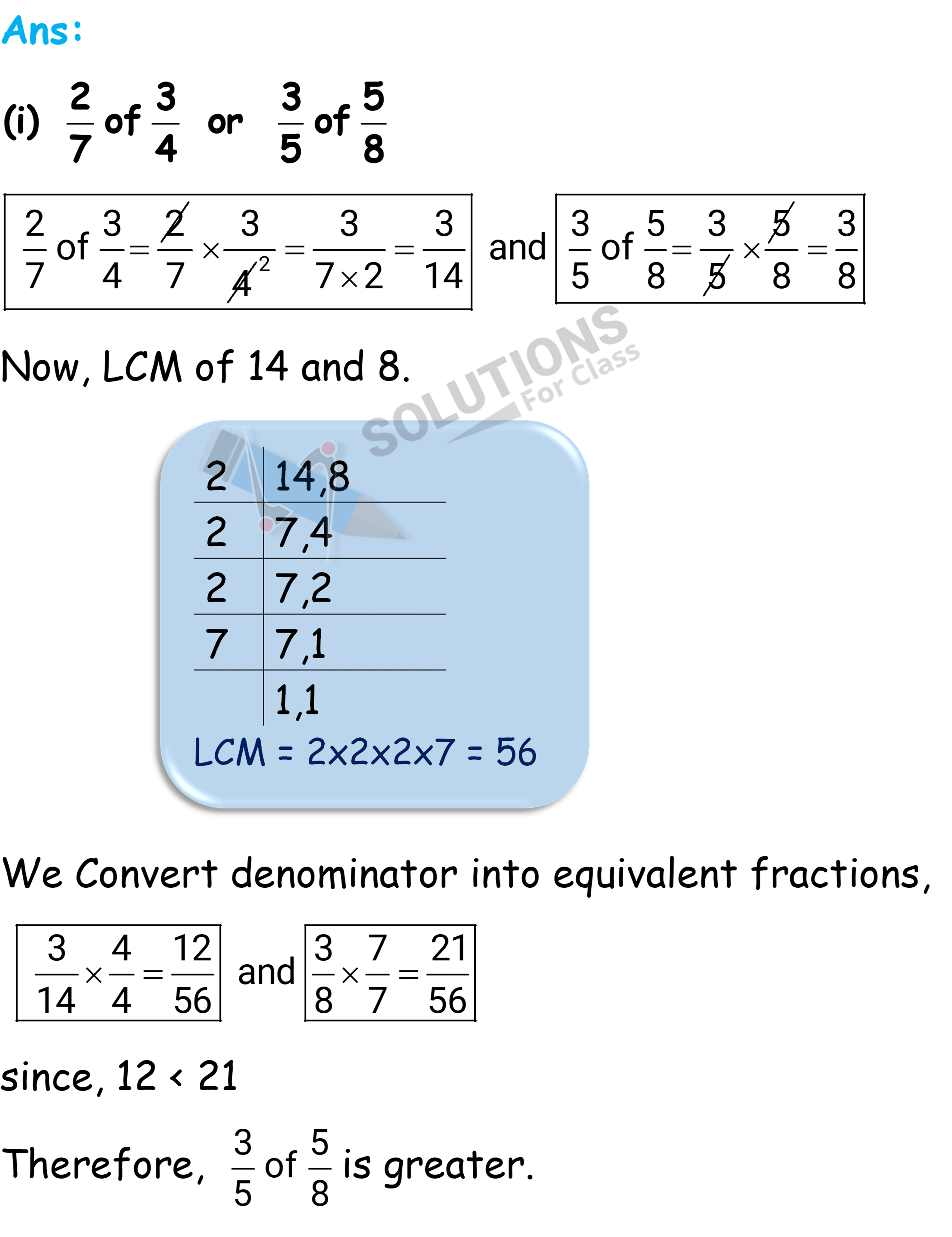 NCERT Solutions For Class 7 Chapter 2, Fractions and Decimals , Exercise 2.3 Q.4 (i)