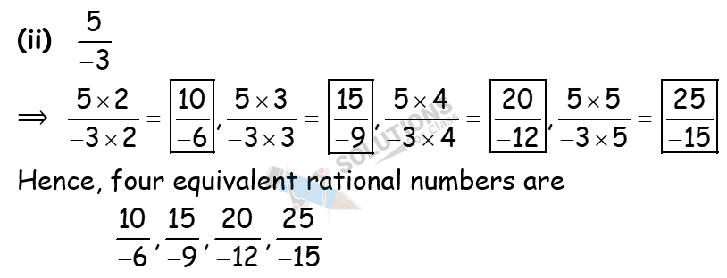 NCERT Solutions For Class 7 Maths Chapter 9, Rational Numbers, Exercise 9.1 Q.3 (ii)
